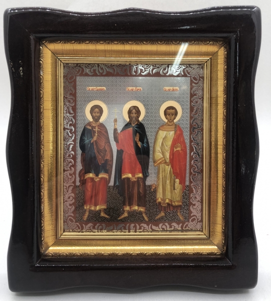 Икона свящ. муч. Гурий, Самон и Авив 19х17