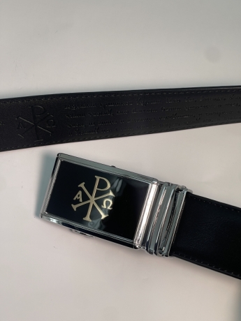 Шкіряний тиснений ремінь з молитвою 130 см (з регулюванням довжини)