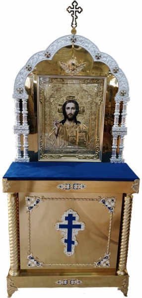 Киот на 2 колоны с иконой Спасителя