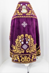 Облачение священника, вишитое на бархате, вишивка "Роза" с вишитим галуном