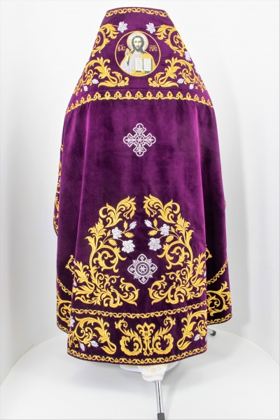 Облачение священника, вишитое на бархате, вишивка