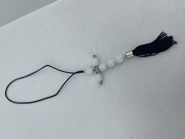 Підвіска в автомобіль "Хрест акрил" з китицею (в асортименті)