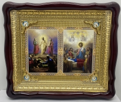 Ікона подвійна Преображення Господнє | Успіння Пр. Богородиці 48х42см