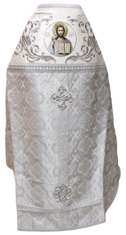 Облачення священника комбіноване з парчі "Грецький хрест", з вишитим опліччям, Вишивка "Нова вишивка"