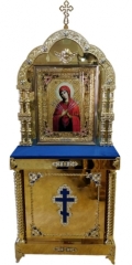 Кіот на 2 колони з іконою Богородиці Семистрільної