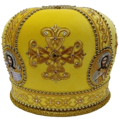 Митра  "Крест"  жёлтая 
