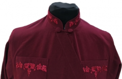 Підрясник на запах, з вишивкою, тканина мокрий шовк