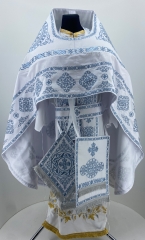 Облачення священника вишите на габардині, вишивка &quot;Коло&quot; з вишитим галуном