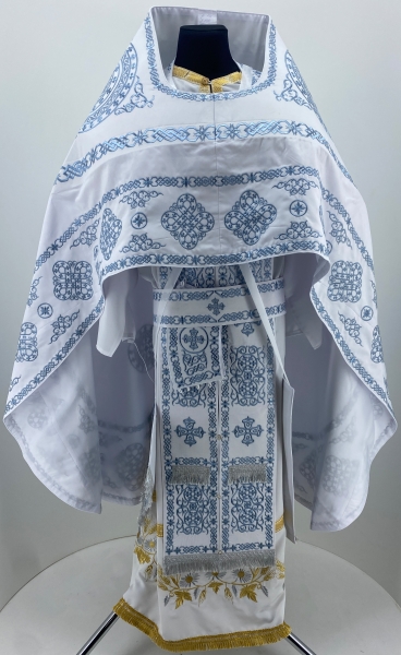 Облачення священника вишите на габардині, вишивка "Коло" з вишитим галуном