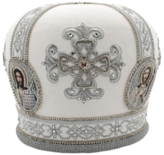 Митра  Крест  белая