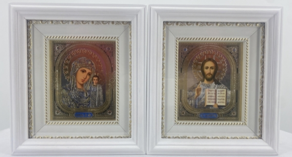 Ікони "Вінчальна пара" (тем. син.) 20х18см