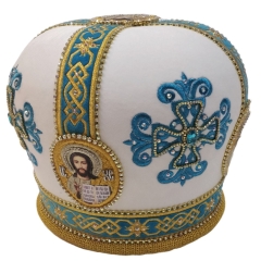 Митра  Крест  белая 