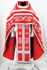 Облачення священника вишите на габардині, вишивка &quot;Роза&quot; з пришивним галуном