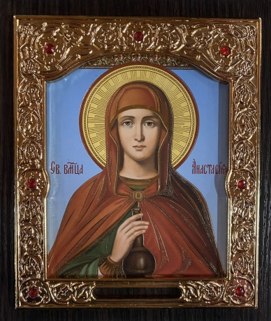 Ікона св. вмч Анастасія (блак. фон)