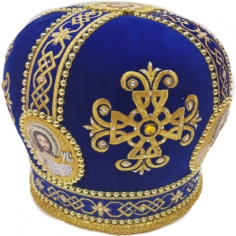 Митра "Xрест" синя