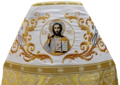 Облачення священника комбіноване з парчі &quot;Грецький хрест&quot;, з вишитим опліччям, Вишивка &quot;Нова вишивка&quot;