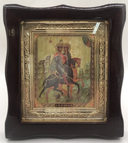 Икона свящ. благ. кн. Олег и Глеб 19х17