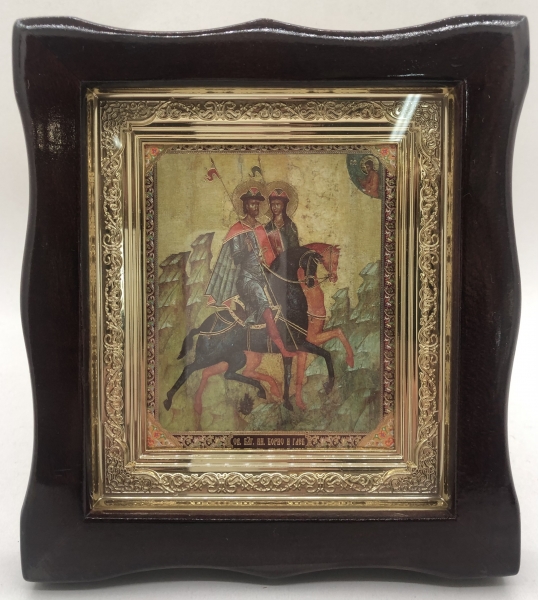 Икона свящ. благ. кн. Олег и Глеб 19х17