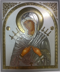 Ікона Богородиці &quot;Семистрільна&quot; (Греція) 18х15см