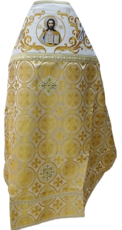 Облачення священника комбіноване з парчі "Києвський хрест", з вишитим опліччям, Вишивка "Нова вишивка"