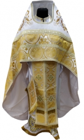Облачення священника комбіноване з парчі "Києвський хрест", з вишитим опліччям, Вишивка "Нова вишивка"