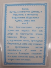 Ламінована ікона св. бл. кн. Петро і Февронія (Б. Ф.)