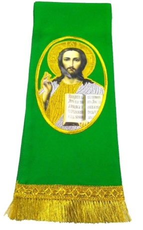 Закладка з іконою Спасителя зелена