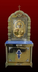 Кіот на 3 колони з іконою Спасителя