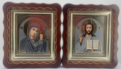 Ікони &quot;Вінчальна пара&quot; літ. сіра, кор. без. пат. 27х25см