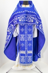 Облачение священника, вишитое на бархате, вишивка "Роза" с вишитим галуном