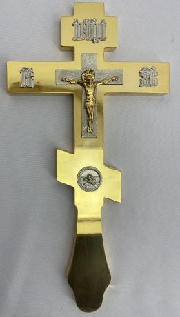 Хрест напрестольний, зол, нік ік., ср. Спас 33,5х17,5