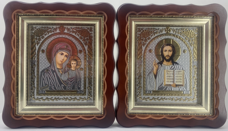 Ікони "Вінчальна пара" літ. павлін, кор. без. пат. 27х25см