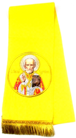 Закладка с иконой св. Николая желтая