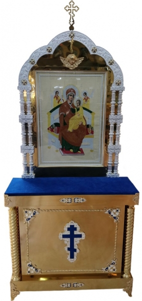 Киот на 3 колоны с иконой Богородицы Всецарицы