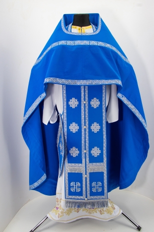 Облачение священника вишитое на габардине, вишивка "Крест" с вишитим галуном