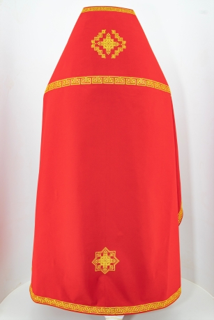 Облачение священника вишитое на габардине, вишивка "Крест" с вишитим галуном