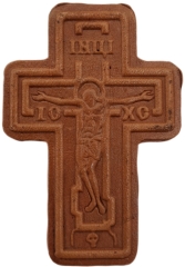 Шкіряний хрест в авто, розмір 6х4см