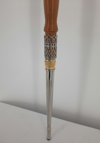 Жезл дерев`яний комб., (з зміями) емаль та камінчики 149х15,5см