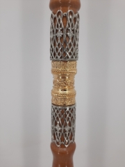 Жезл дерев`яний комб., (з зміями) емаль та камінчики 149х15,5см