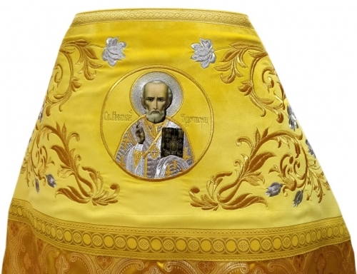 Облачення священника комбіноване з парчі "Київський хрест", з вишитим опліччям, вишивка "Роза"