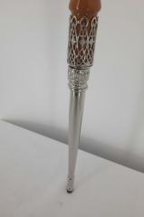 Жезл дерев`яний під ср., (з зміями) емаль та камінчики 149х15,5см