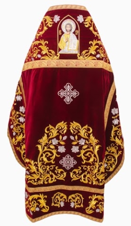 Облачення священника вишите на оксамиті, вишивка "Троянда" з пришитим галуном