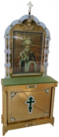 Киот на 3 колоны с иконой св.Николая