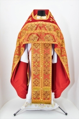 Облачение священника комбинированное из парчи, с вишитим оплечием, вышивка "Пасхальная"