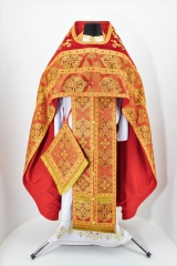 Облачение священника комбинированное из парчи, с вишитим оплечием, вышивка "Пасхальная"