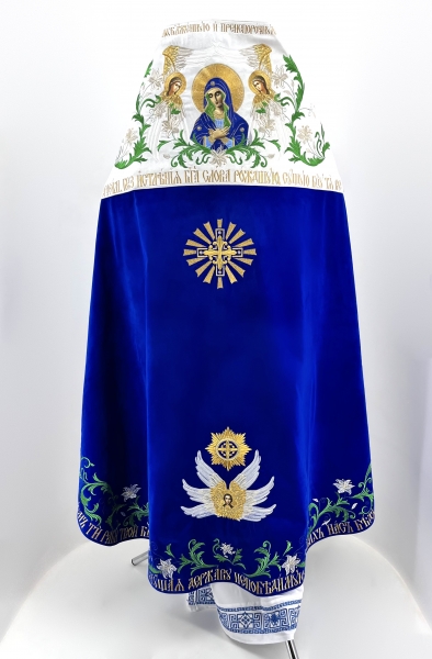 Комбіноване облачення священника вишите на оксамиті, з вишитими іконами, вишивка "Лілії"