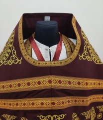 Облачення священника вишите на габардині, вишивка &quot;Коло&quot; з пришивним галуном та іконами св. арх. Михаїла та Гавриїла