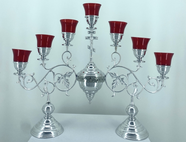 Семисвічник напрестольний, №1 - 2. (хрест, алюм.) 83х59 