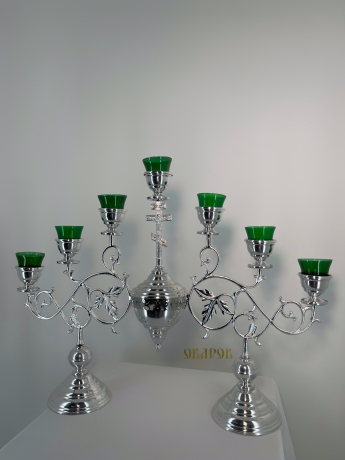 Семисвічник напрестольний, №1 - 2. (хрест, алюм.) 83х59 