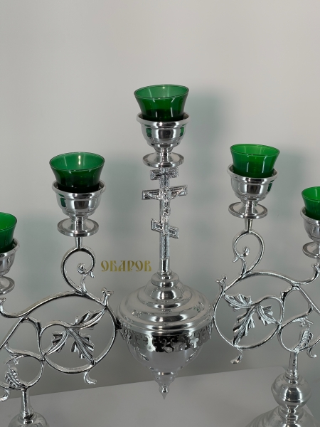 Семисвічник напрестольний, №1 - 2. (хрест, алюм.) 83х59 